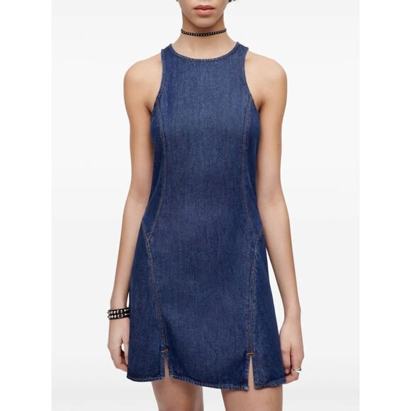 Re/Done Dresses & Skirts - RE/DONE Zip Back lyocell Dress Mini Womens Split Front Large Denim Western